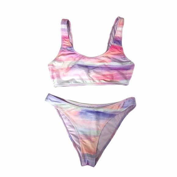 Forever 21 Ombre Pink, Lavender and White Bikini Size S - Picture 1 of 3